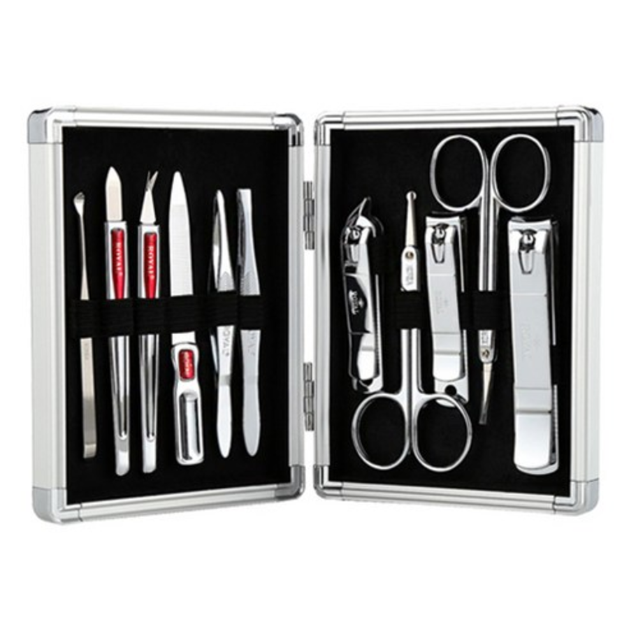 Royal Aluminum Case Nail Clipper RM-7108 – премиальный набор для маникюра и педикюра из 11 предметов