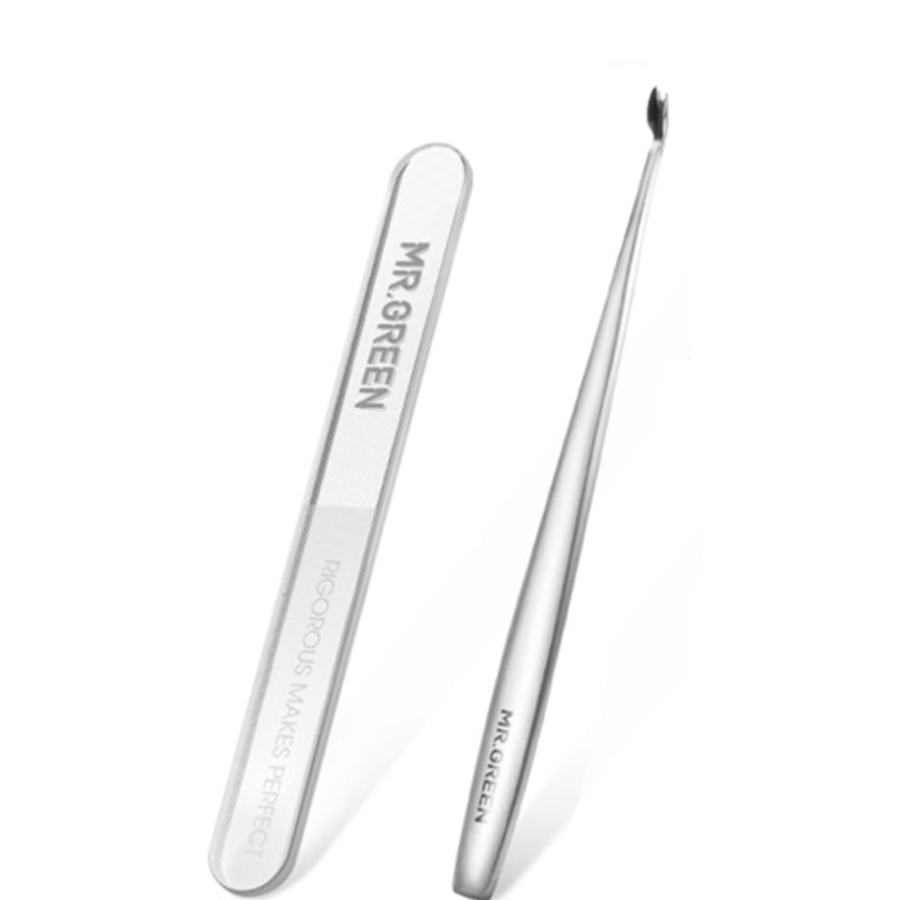 Mr.Green Nail Gloss Glass Shiner + Cuticle Pusher MR2184 – стеклянный шайнер для ногтей с пушером для кутикулы