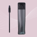 Ellysix Daily Brow Mascara Screw Brush Set – набор щёточек для бровей и ресниц (50 шт) + компактная косметичка