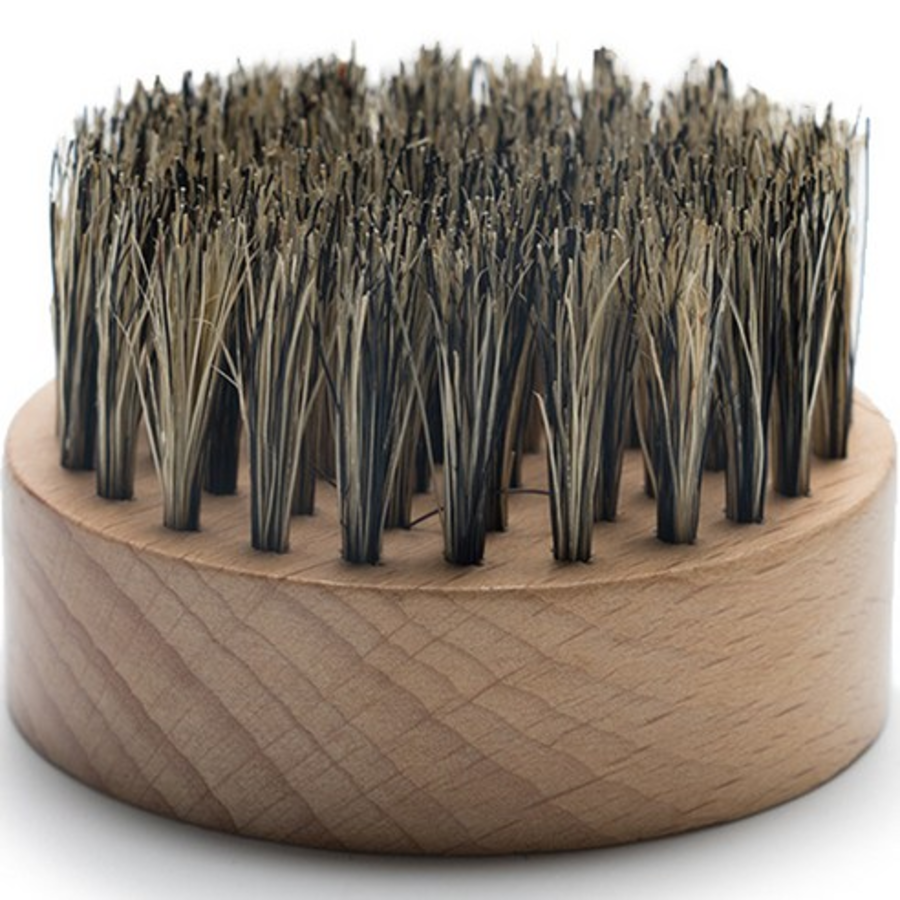 Mantoolkits Round Shaving Brush with Wooden Handle & Wild Boar Bristles – круглая щётка для бритья с деревянной ручкой