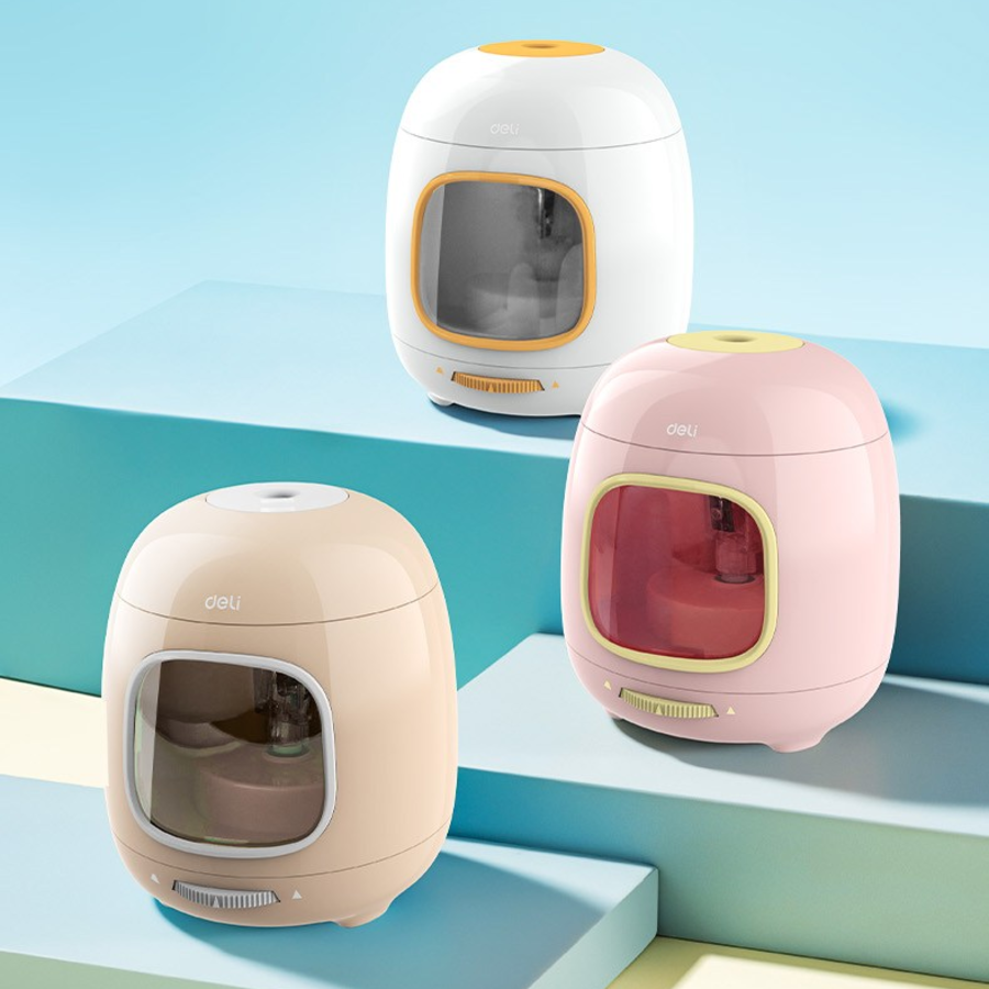 Deli Pebble Automatic Pencil Sharpener CH13, Beige – стильная и эффективная автоматическая точилка для карандашей