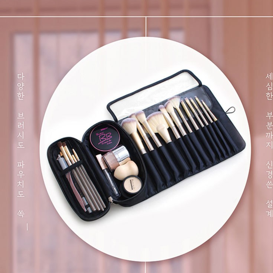 YWJ New Multi Makeup Cosmetic Pouch, Black – многофункциональная и стильная косметичка для макияжа