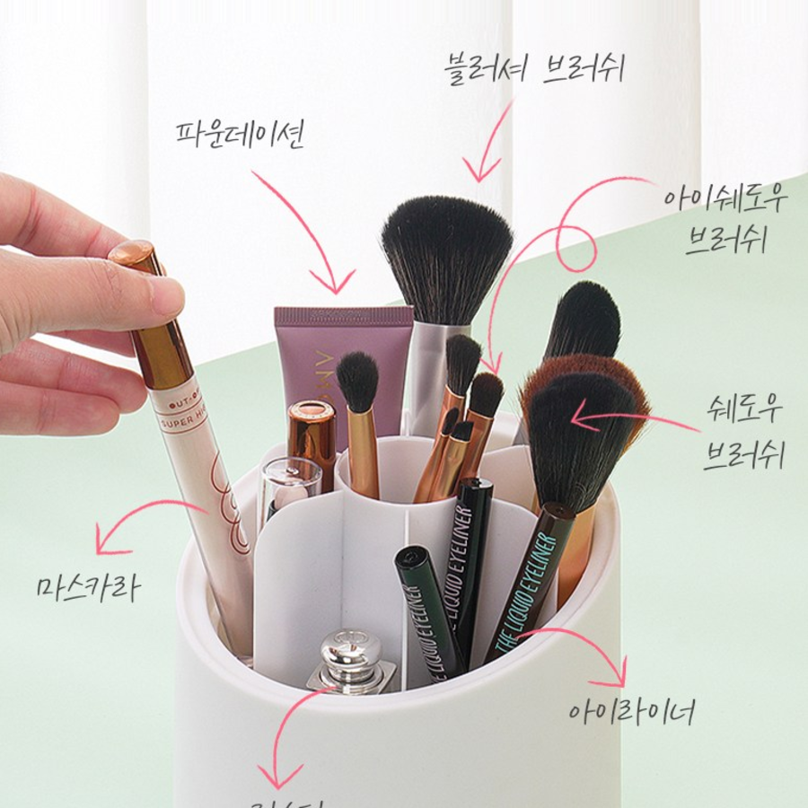 Comet 360-Degree Rotating Makeup Brush Organizer, White – стильный и функциональный органайзер для кистей