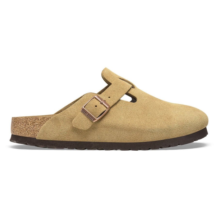 BIRKENSTOCK Boston Suede Leather Latte Cream