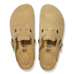 BIRKENSTOCK Boston Suede Leather Latte Cream