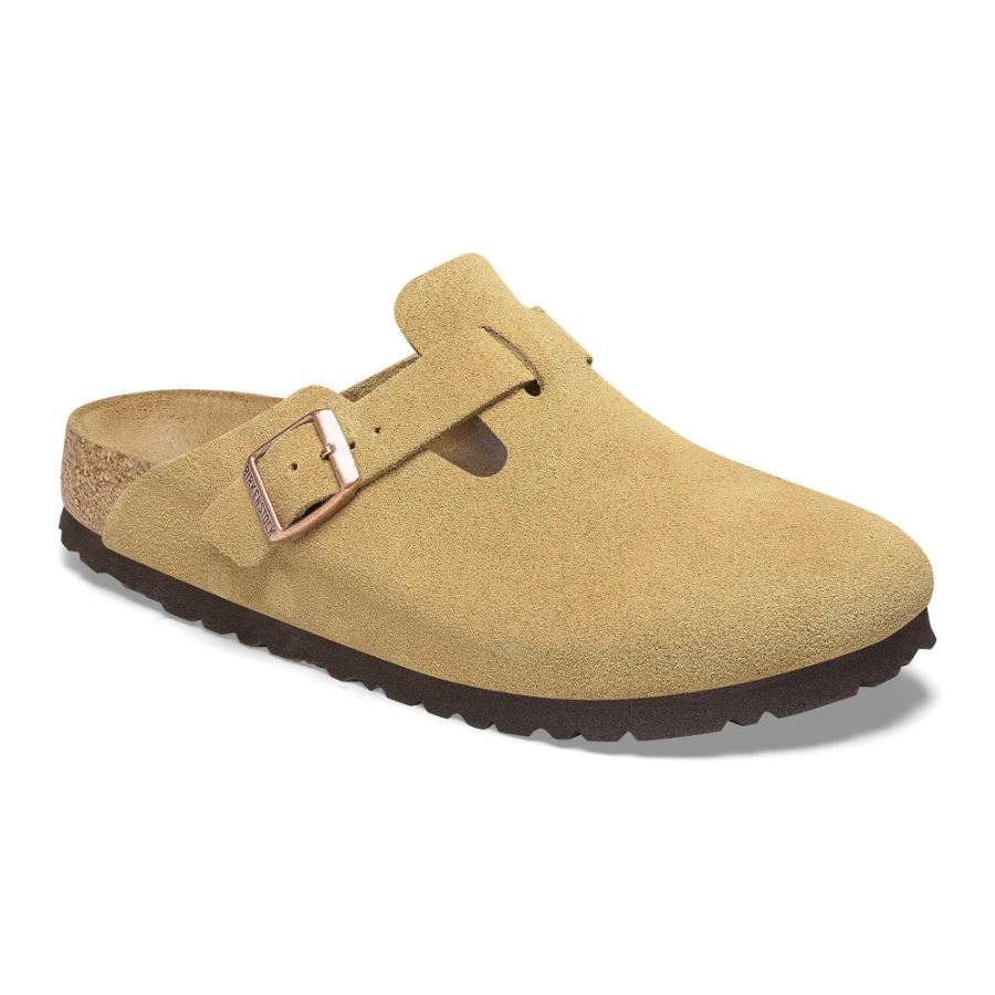 BIRKENSTOCK Boston Suede Leather Latte Cream