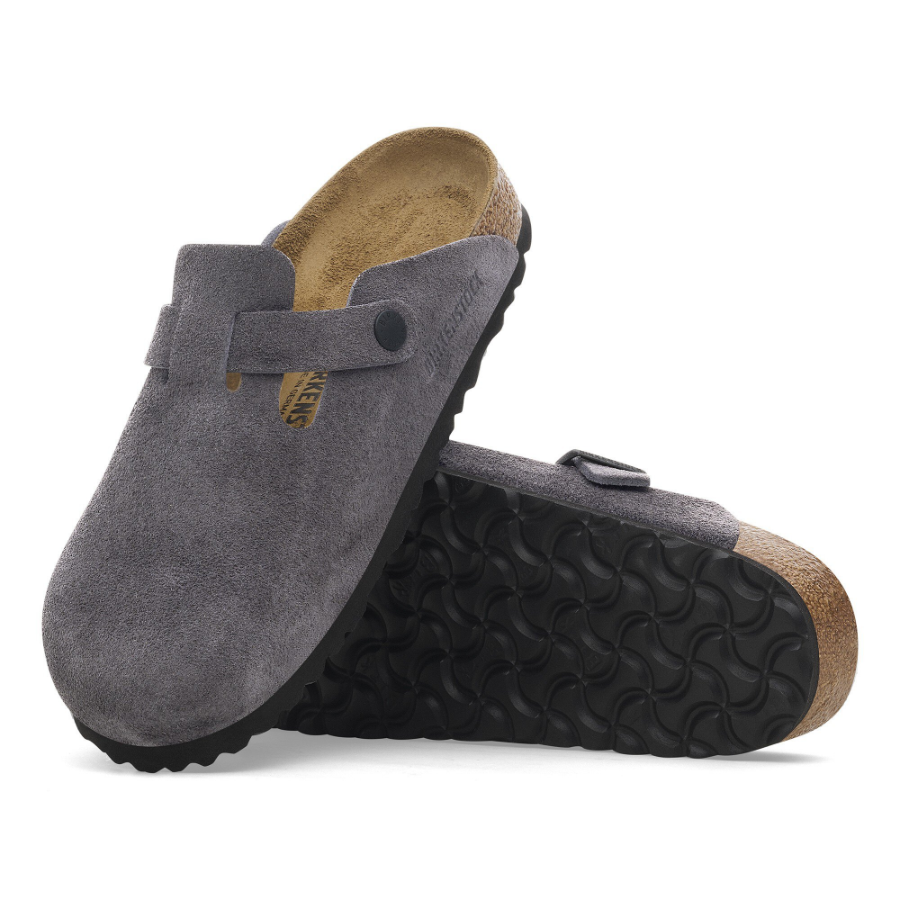 BIRKENSTOCK Boston Suede Leather Velvet Gray