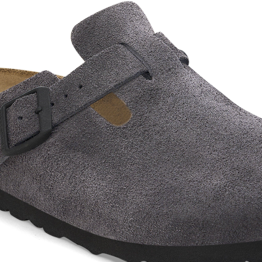 BIRKENSTOCK Boston Suede Leather Velvet Gray