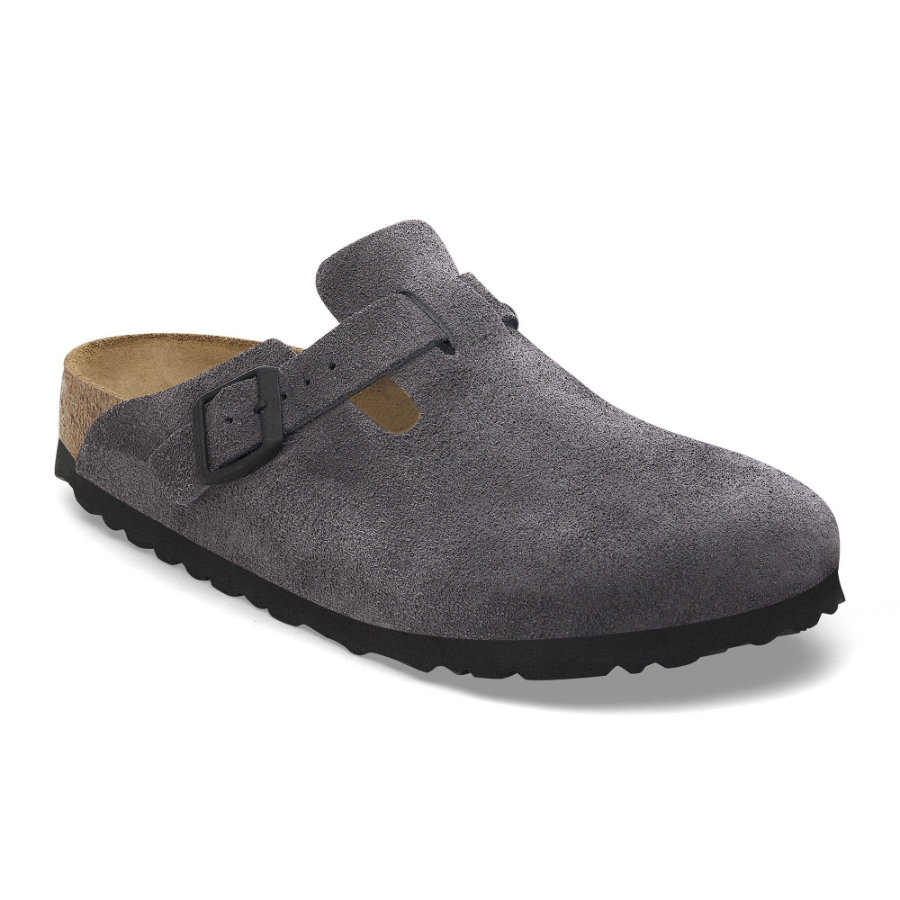 BIRKENSTOCK Boston Suede Leather Velvet Gray