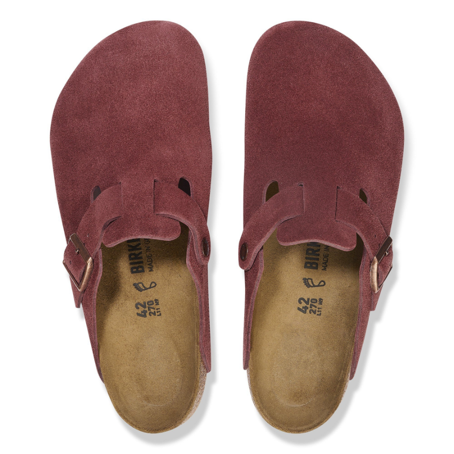 BIRKENSTOCK Boston Suede Leather Zinfandel