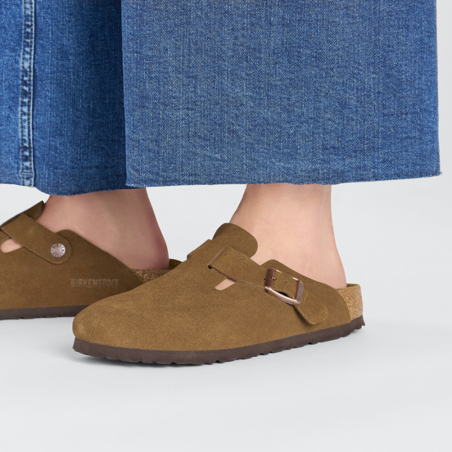 BIRKENSTOCK Boston Suede Leather Mink