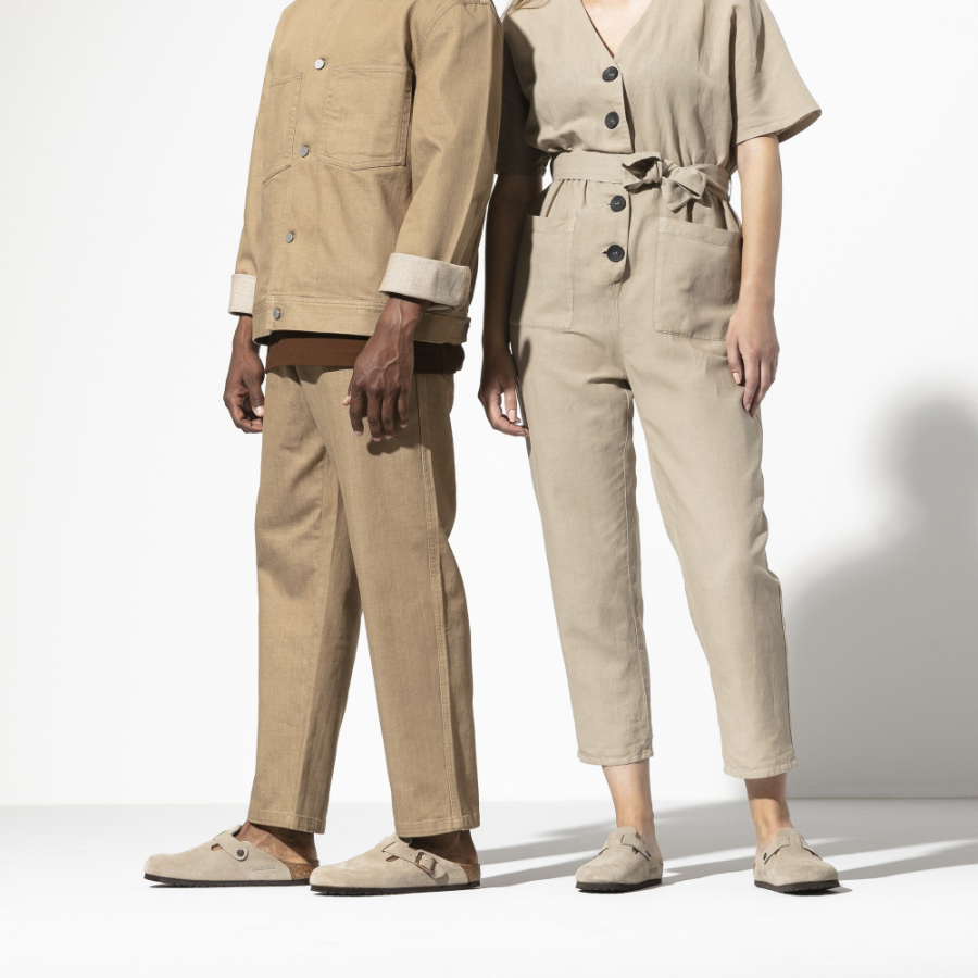 BIRKENSTOCK Boston Suede Leather Taupe