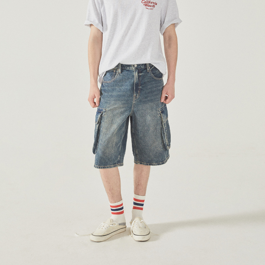 WHO.A.U Bermuda Cargo Denim Shorts (U)