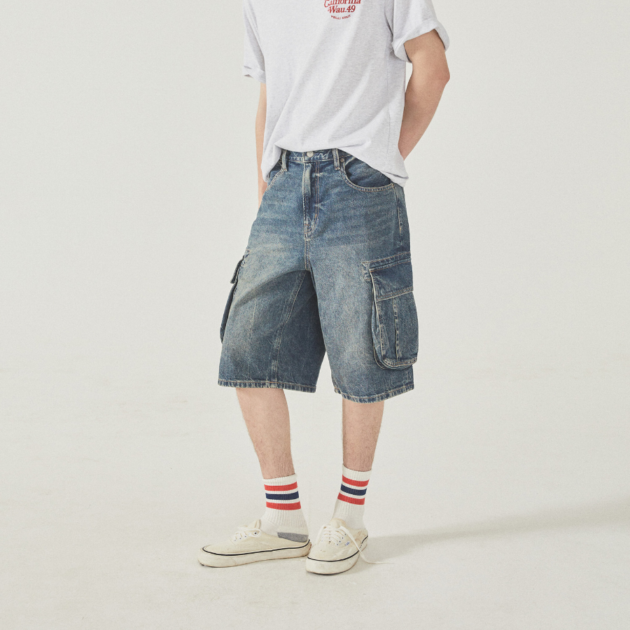 WHO.A.U Bermuda Cargo Denim Shorts (U)