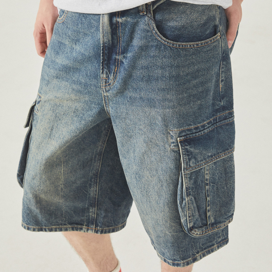 WHO.A.U Bermuda Cargo Denim Shorts (U)