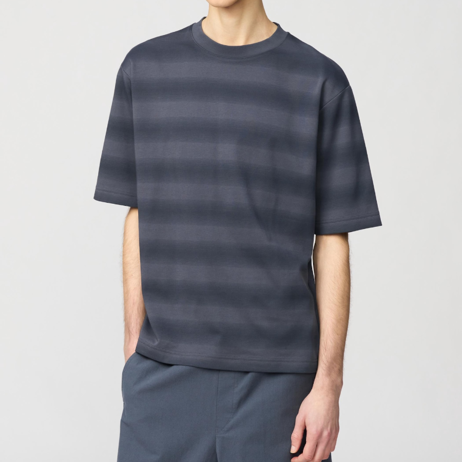 Uniqlo – AIRism Cotton Oversized Striped Short Sleeve T-Shirt