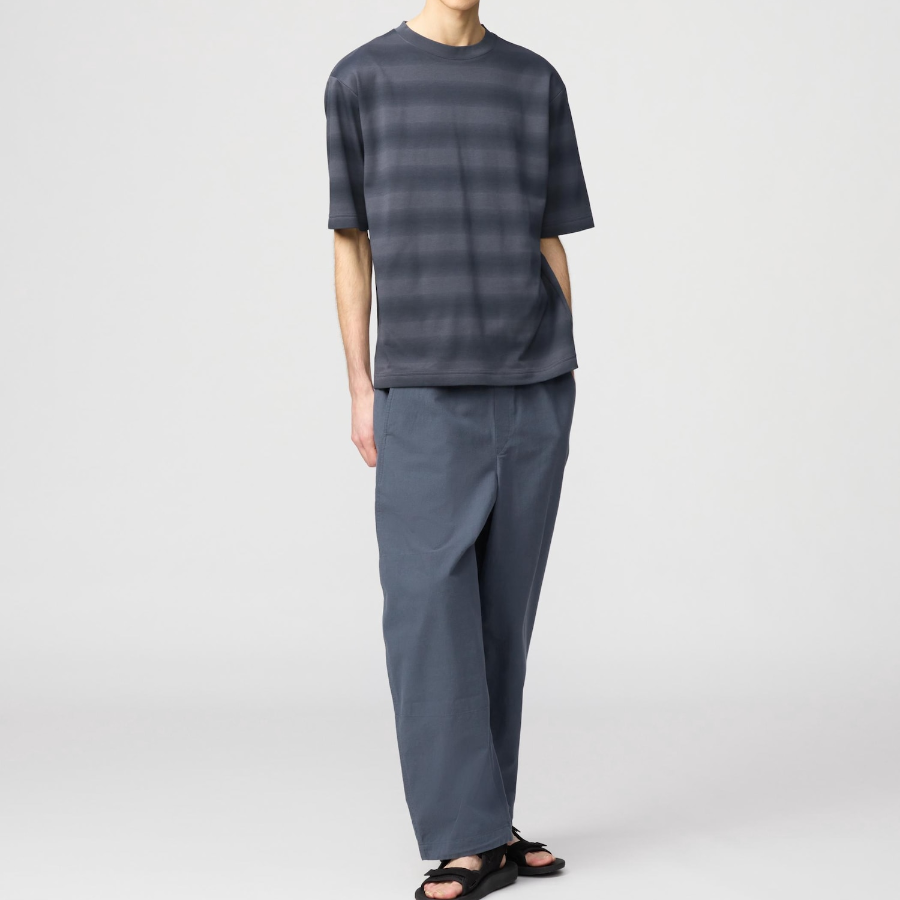 Uniqlo – AIRism Cotton Oversized Striped Short Sleeve T-Shirt