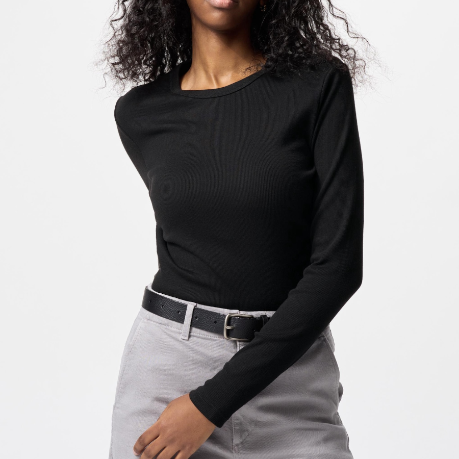 UNIQLO – лонгслив Soft Rib Long Sleeve T-shirt