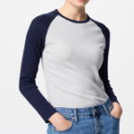UNIQLO – лонгслив Soft Rib Color Block Crew Neck T-shirt