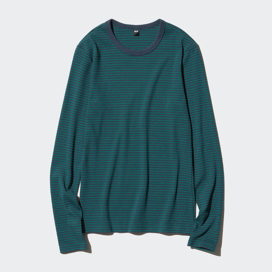 UNIQLO – лонгслив Soft Rib Striped Long Sleeve T-shirt