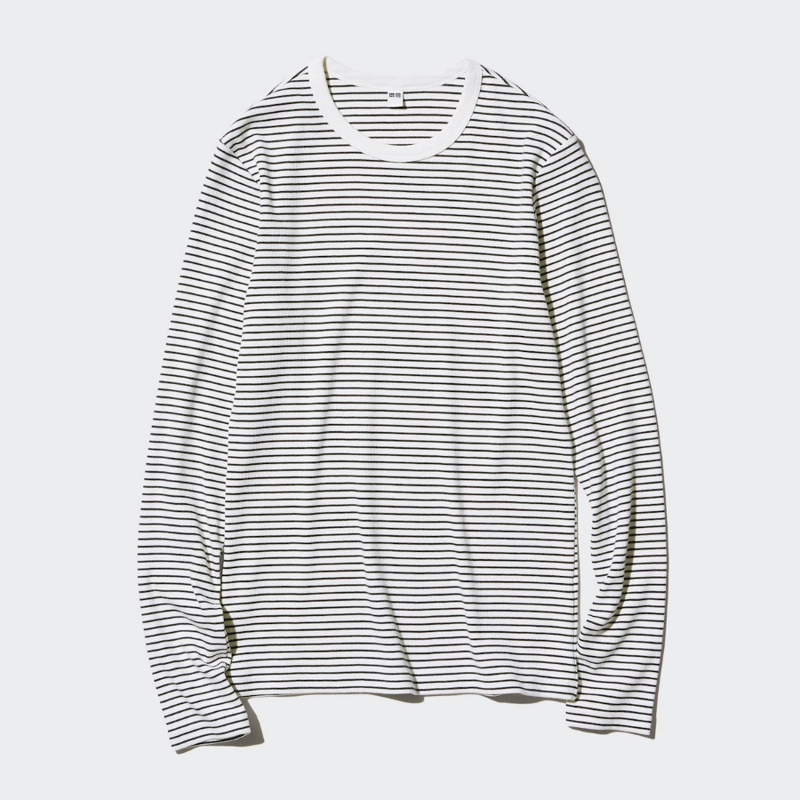 UNIQLO – лонгслив Soft Rib Striped Long Sleeve T-shirt