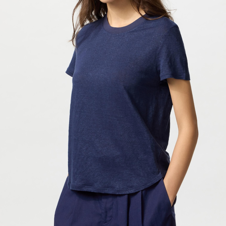 UNIQLO – футболка Linen Blend Crew Neck Short Sleeve T-shirt