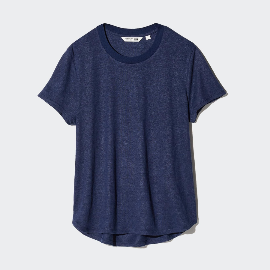 UNIQLO – футболка Linen Blend Crew Neck Short Sleeve T-shirt