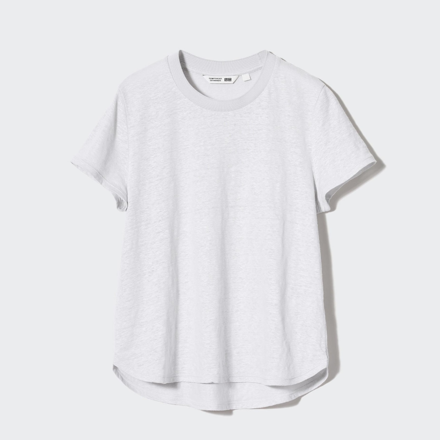 UNIQLO – футболка Linen Blend Crew Neck Short Sleeve T-shirt