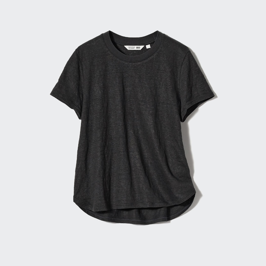UNIQLO – футболка Linen Blend Crew Neck Short Sleeve T-shirt