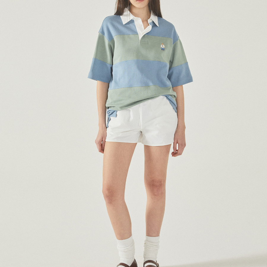 WHO.A.U – футболка Steve Colorblock Collar T-Shirt