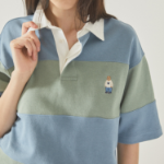 WHO.A.U – футболка Steve Colorblock Collar T-Shirt