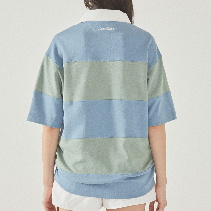 WHO.A.U – футболка Steve Colorblock Collar T-Shirt