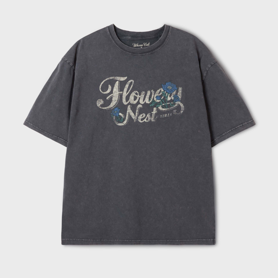 WHO.A.U – футболка Flower Dyed Overfit T-shirt