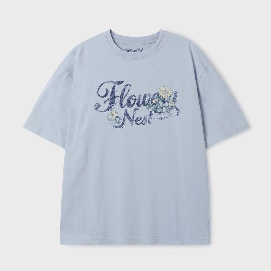 WHO.A.U – футболка Flower Dyed Overfit T-shirt