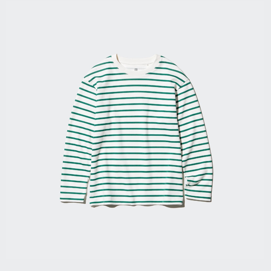 Детская футболка KIDS AIRism Cotton Crew Neck T (Long Sleeve) Border