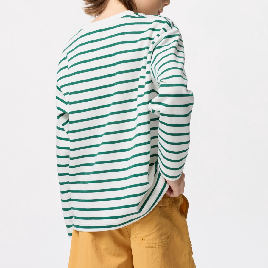 Детская футболка KIDS AIRism Cotton Crew Neck T (Long Sleeve) Border