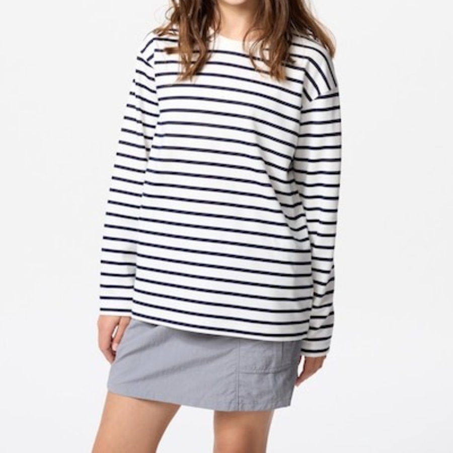 Детская футболка KIDS AIRism Cotton Crew Neck T (Long Sleeve) Border