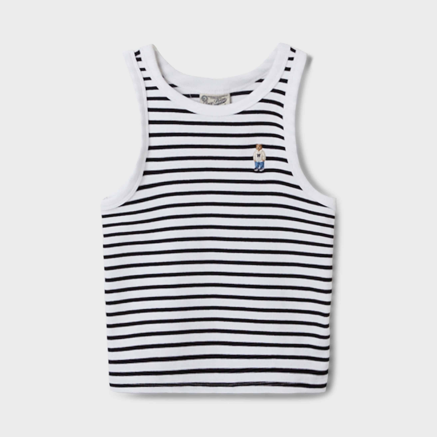 WHO.A.U – топ Steve Ribbed Stripe Sleeveless [B]