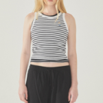 WHO.A.U – топ Steve Ribbed Stripe Sleeveless [B]