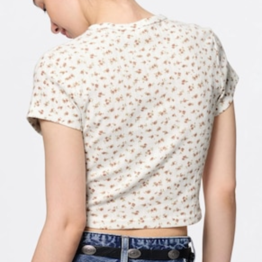 UNIQLO GU – футболка Pointelle Flower Print T-Shirt