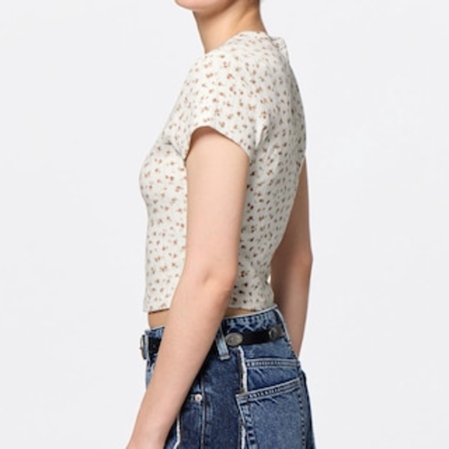 UNIQLO GU – футболка Pointelle Flower Print T-Shirt