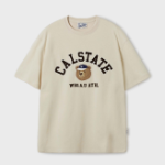 WHO.A.U – футболка Steve Campus Arch Letter T-shirt [B]