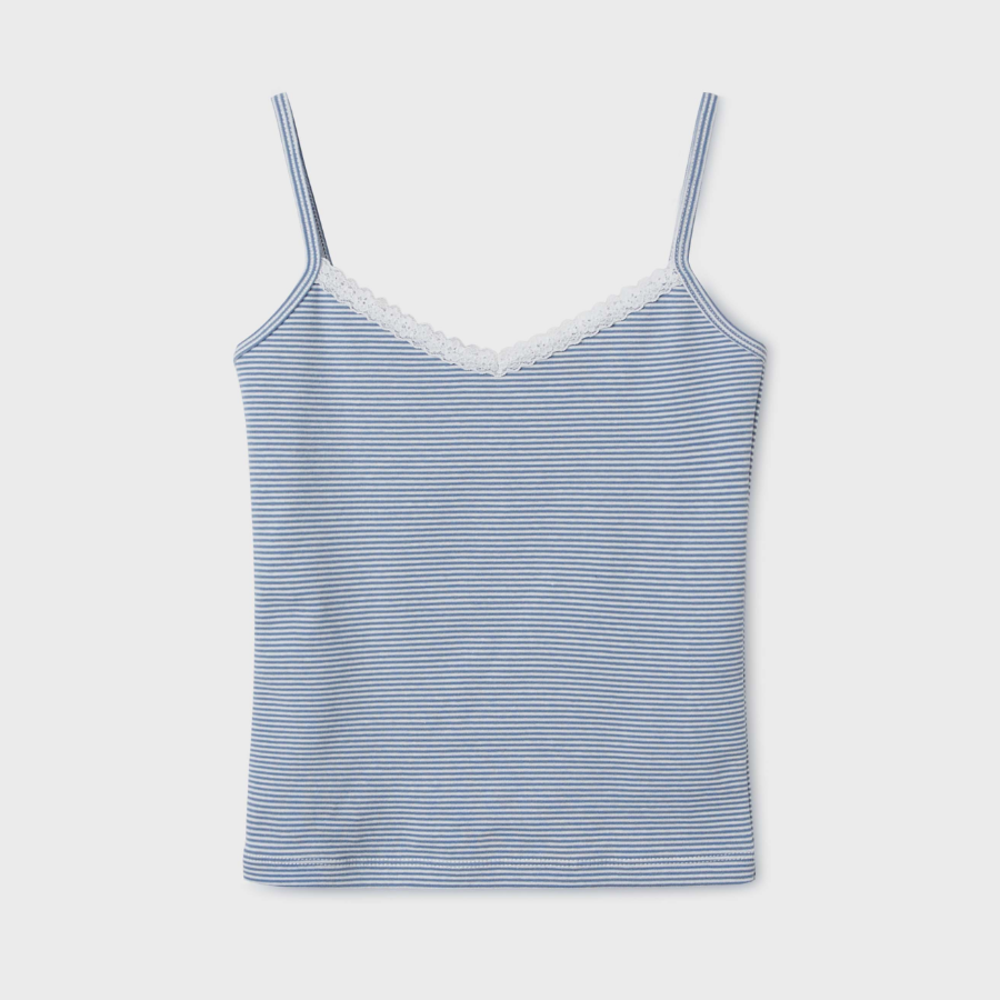 WHO.A.U – топ Lace Ribbed Sleeveless