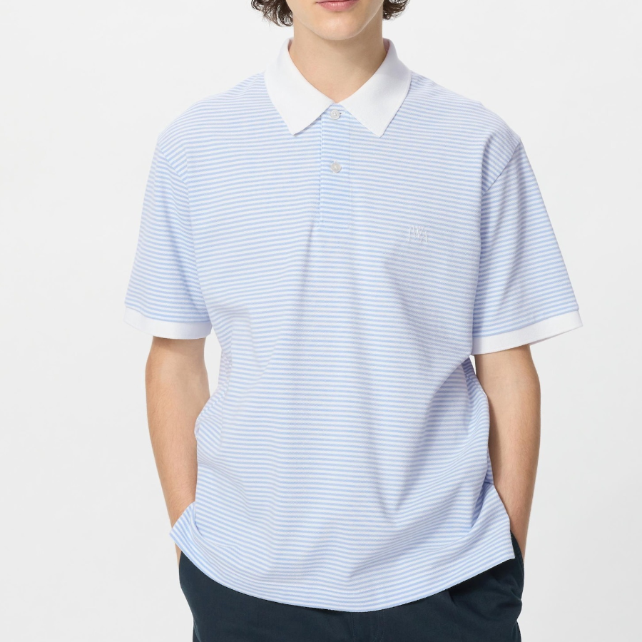 UNIQLO Dry Pique Narrow Stripe Polo Shirt
