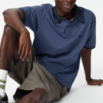 UNIQLO Dry Pique Narrow Stripe Polo Shirt