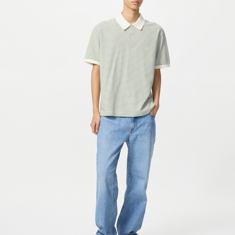UNIQLO Dry Pique Narrow Stripe Polo Shirt