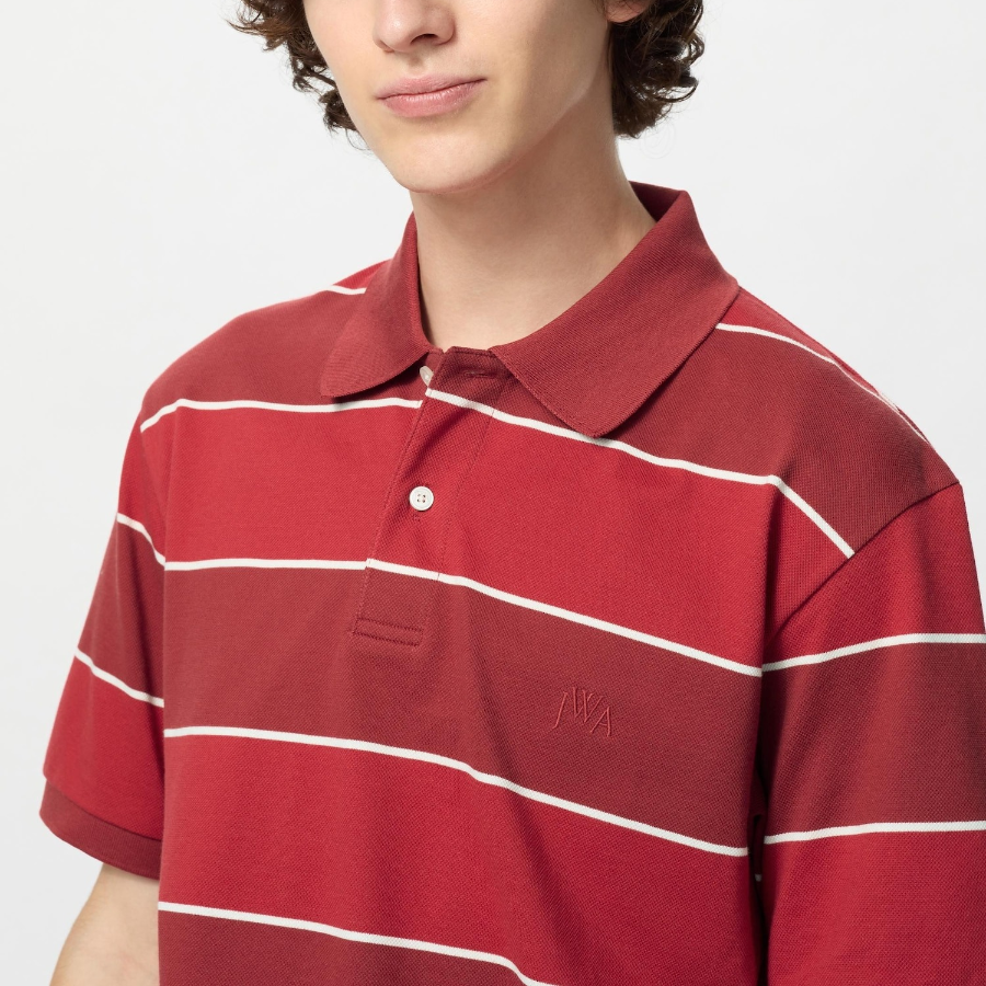 UNIQLO Dry Pique Wide Stripe Polo Shirt