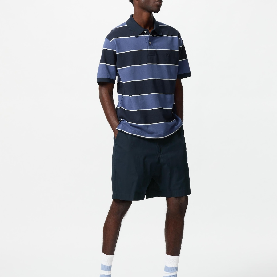 UNIQLO Dry Pique Wide Stripe Polo Shirt