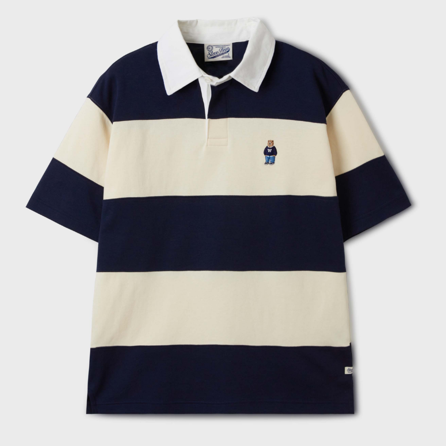 WHO.A.U – футболка Steve Colorblock Collar T-Shirt