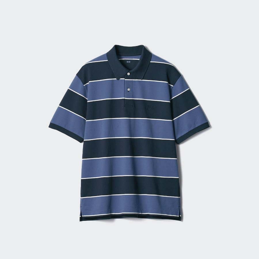 UNIQLO Dry Pique Wide Stripe Polo Shirt